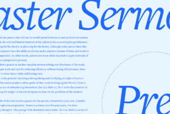 The phrase Faster Sermon Prep in large, script font with an excerpt of the article in the background.
