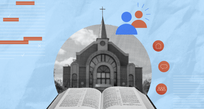 An image of a Seventh-day Adventist church with an open Bible to represent the importance of SDA history, beliefs, and key leaders.