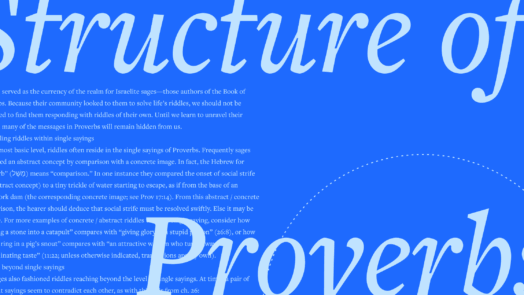 The phrase Structure of Proverbs in large script font with a portion of the article text in the background.