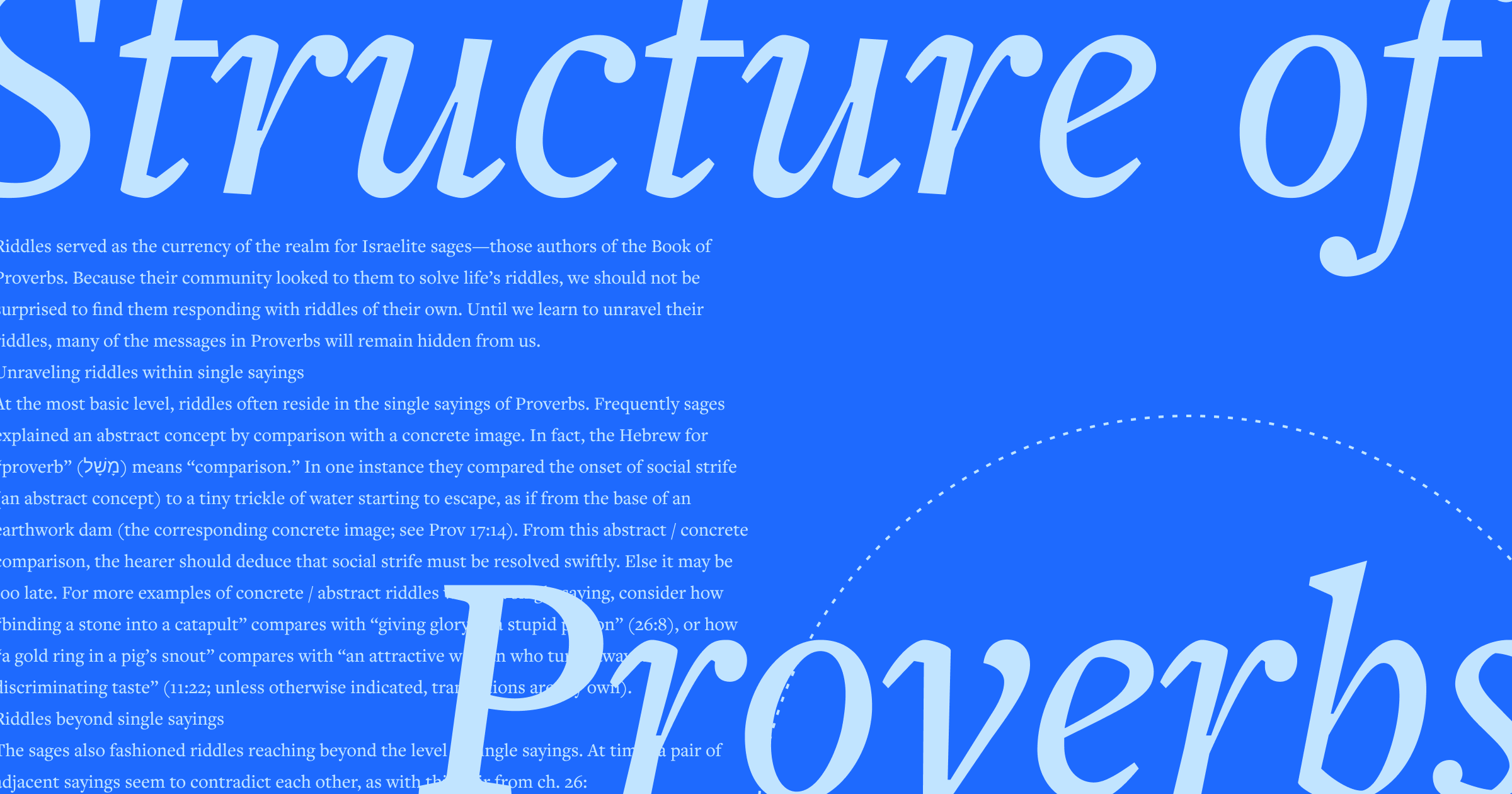 The phrase Structure of Proverbs in large script font with a portion of the article text in the background.