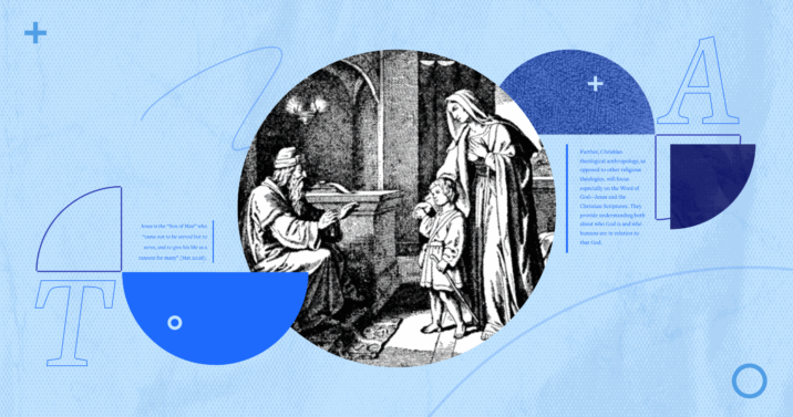 An image of Hannah presenting Samuel to Eli with text from the article around it.