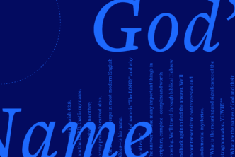 The words God's Name in large script font with a portion of the article text in the background.