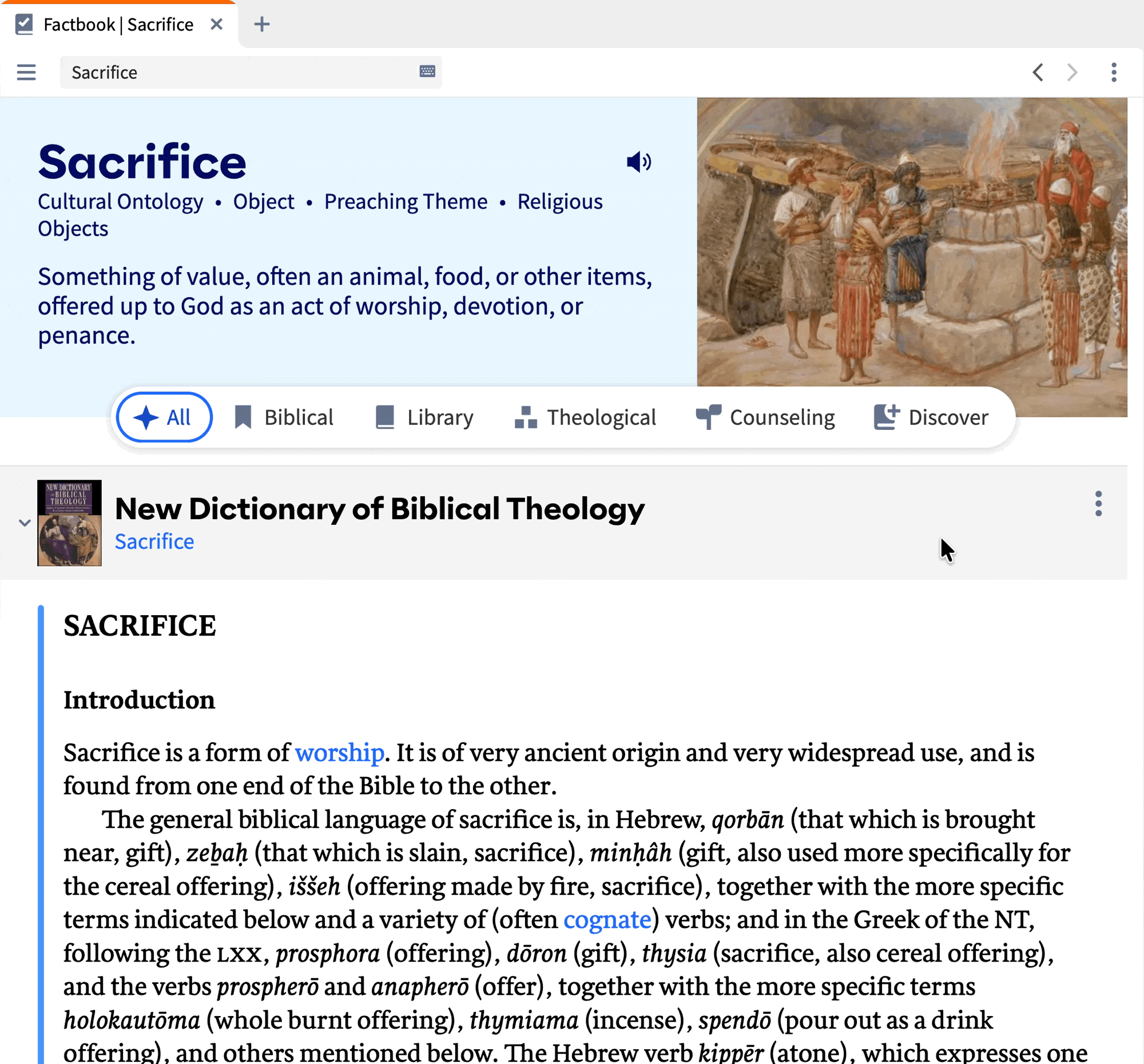 Logos Factbook on Sacrifices blog