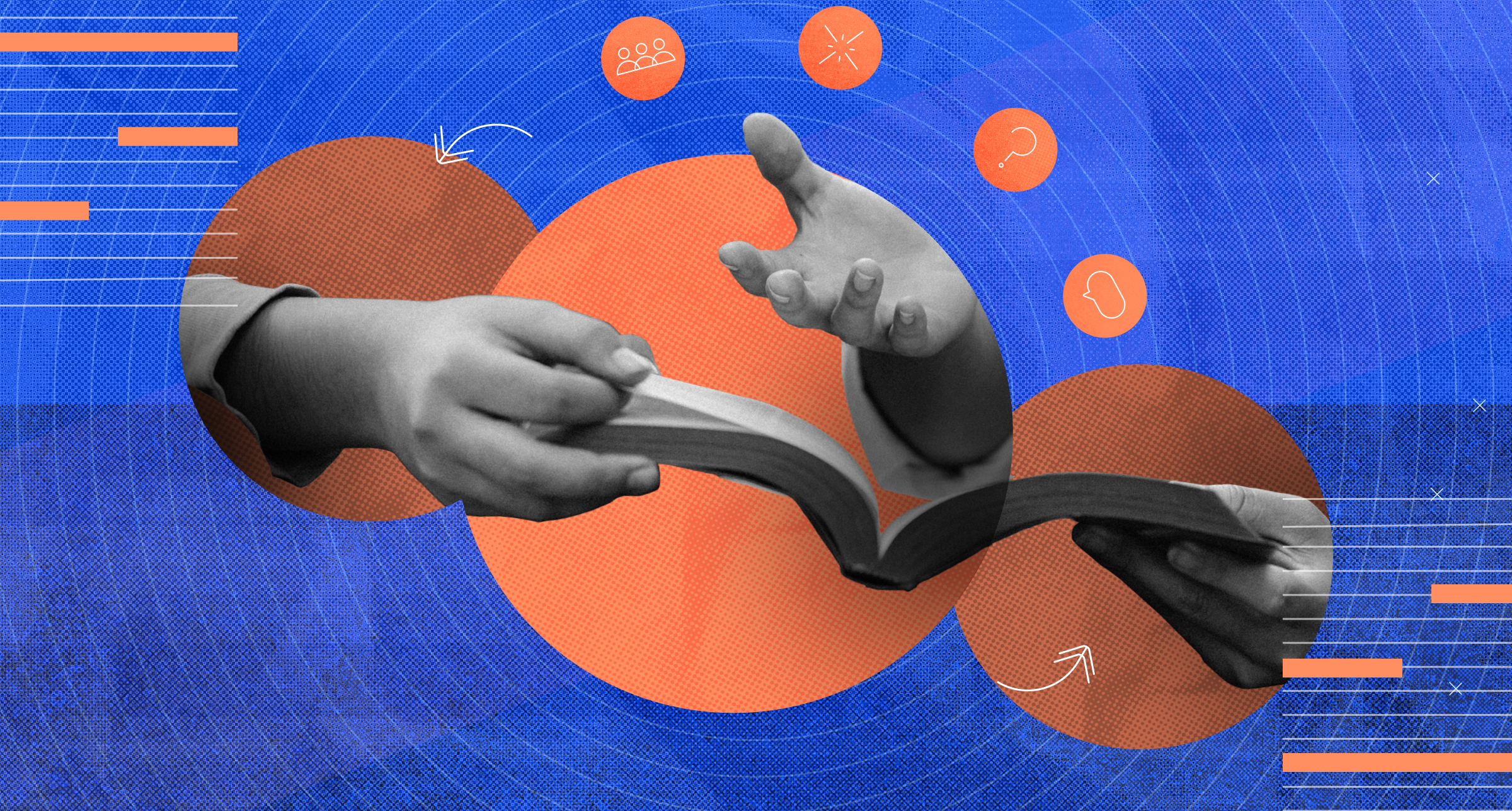 An image of two hands and a Bible, representing one-on-one discipleship