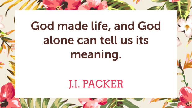Quote: "God made life, and God alone can tell us its meaning." —J. I. Packer