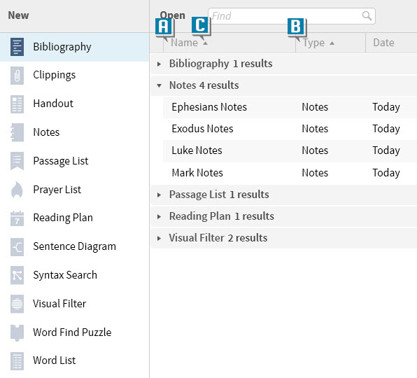 Documents menu