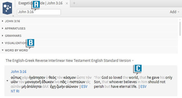 Find Bible Sense in Word by Word